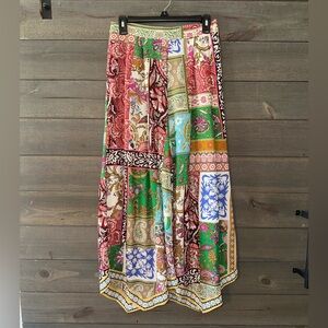 ANTHROPOLOGIE Patchwork Print Wide leg pants.